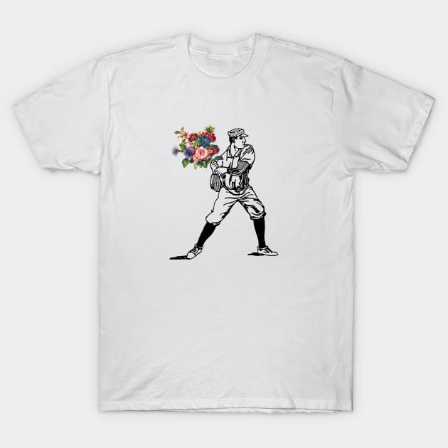 Baseball & Flowers T-Shirt by creativewrld